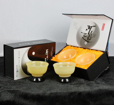 厂家低价起批玉石养生碗 米黄玉养生玉与会销礼品的完美结合